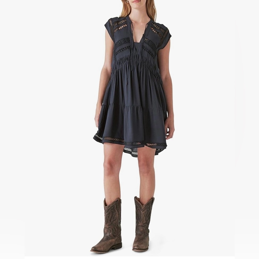 Lucky brand lace inset dress